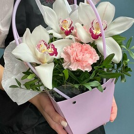 Орхидея и диантусы