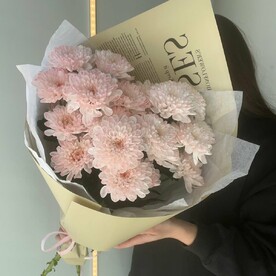 Хризантемы персик