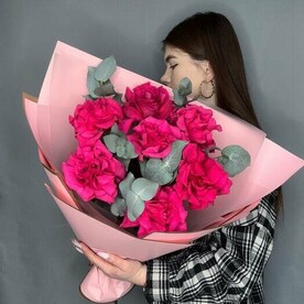 Ароматный букет с французскими розами Пинк Флойд