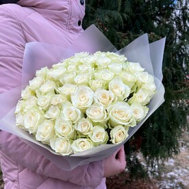 Букет из 51 белой розы (моно 036)