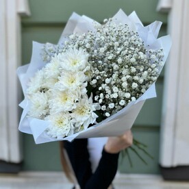 Букет хризантема и гипсофила (сб 056)