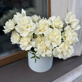 Коробка М французская роза белая 15 шт (к 004)