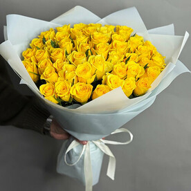 Букет 51 лимонная роза (40 см)
