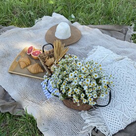 Корзина с ромашками