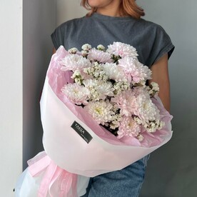 Букет из хризантем и статицы S