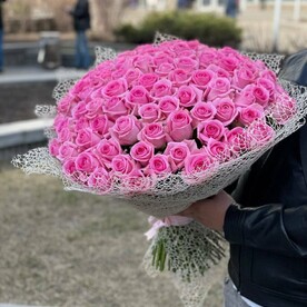 Букет из 101 розовой розы