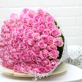 Букет из 101 розовых роз 60 см