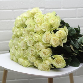 51 белая Эквадорская роза! Время любить