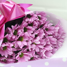 Розовый букет кустовых хризантем💖