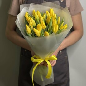 Букет из жёлтых тюльпанов 25 шт