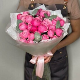 Букет из пион роз Сильва Пинк 7 шт