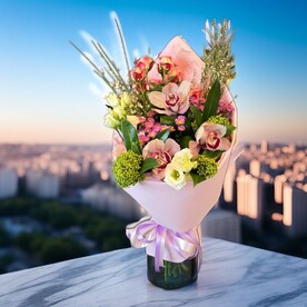 Букет с орхидеями