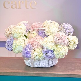 Корзина с гортензиями
