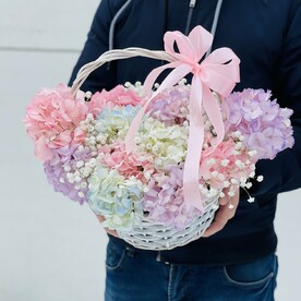Корзинка гортензий