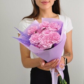 Божественные гвоздики, 11 штучек в букете «Лиловый рассвет»