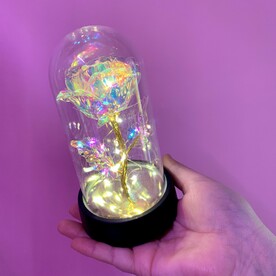 Светящаяся мини роза в колбе(05)