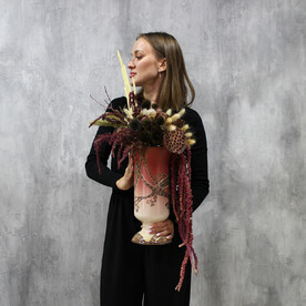 Сухоцветная композиция на вазе Русалочка