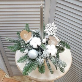 Композиция Новогодняя со свечой