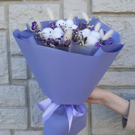 Букет с сухоцветами и хлопком «Элегия»