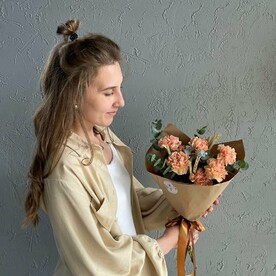 Персиковые цветы с колосками FT292