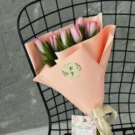 Букет из 9 розовых тюльпанов FT1280