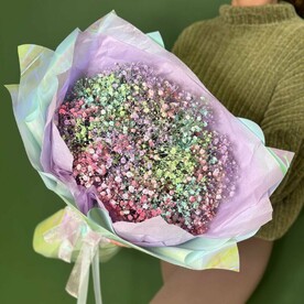 Букет из гипсофилы «Радуга»