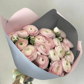 Букет ранункулюсов «Заветная мечта», красивый букет цветов, шикарный, премиум цветы, ранункулюс.