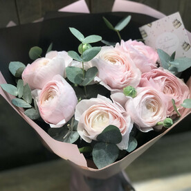 Букет ранункулюсов «Идеальный», красивый букет цветов, шикарный, премиум цветы, ранункулюс.