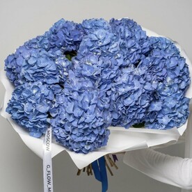 Букет из синих гортензий, красивый букет цветов, шикарный, премиум цветы, гортензия.