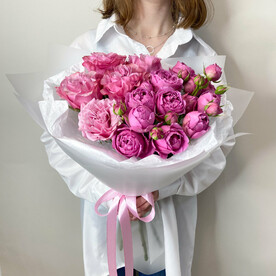 Малиновый закат - микс пионовидных роз