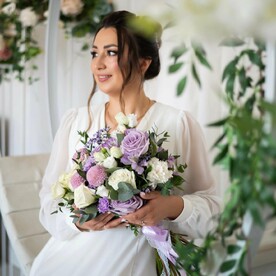 Лавандовый свадебный букет