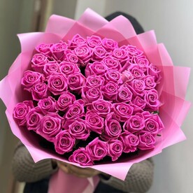 51 Роза розовая аква 50см