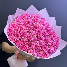 51 Роза розовые розы 60см
