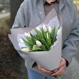 Белоснежные тюльпаны 11шт