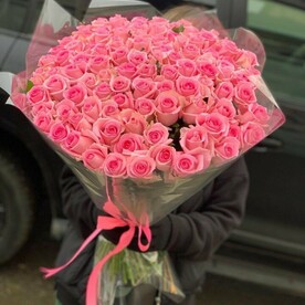 Букет 101 шикарной розы джумилия-палома 70см