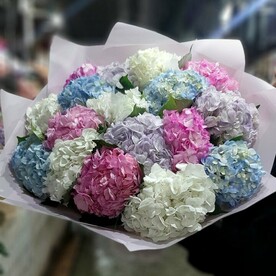 Большой букет гортензий