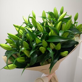 Гигантский букет белых лилий