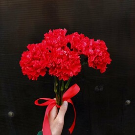 Букет 6 красных гвоздик
