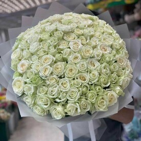 101 элитная белая роза