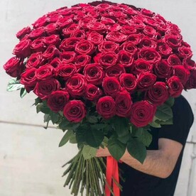 101 красная роза 70см
