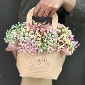 Цветы в сумочке гипсофила