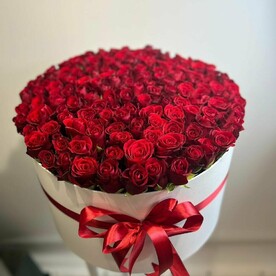 101 красная роза в коробке Кения