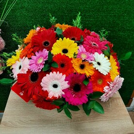 Микс из 35 гербер в корзине