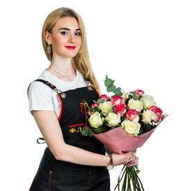 Роза, Эвкалипт, Дизайнерская упаковка