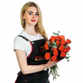 Букет из 15 оранжевых роз
