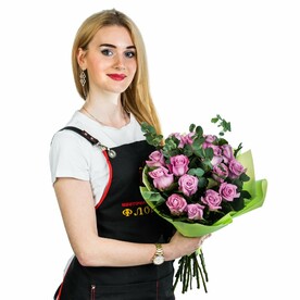 Букет из 15 сиреневых роз