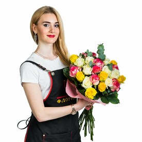 Роза, Эвкалипт, Дизайнерская упаковка