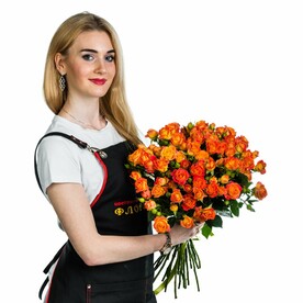 51 оранжевая кустовая роза