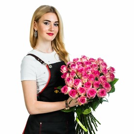 35 роз Розовое и Белое