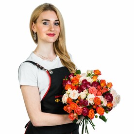 35 кустовых роз МИКС